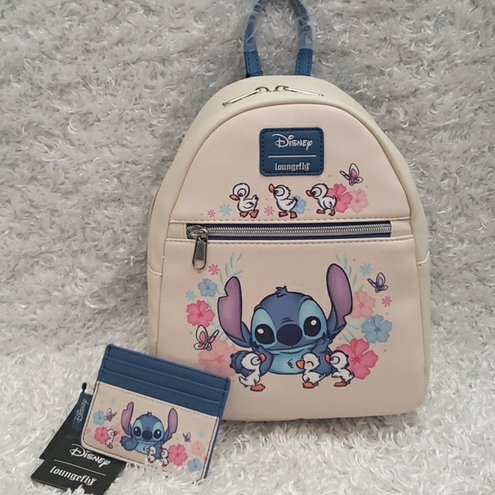 NWT Loungefly Lilo and Stitch mini backpack and cardholder